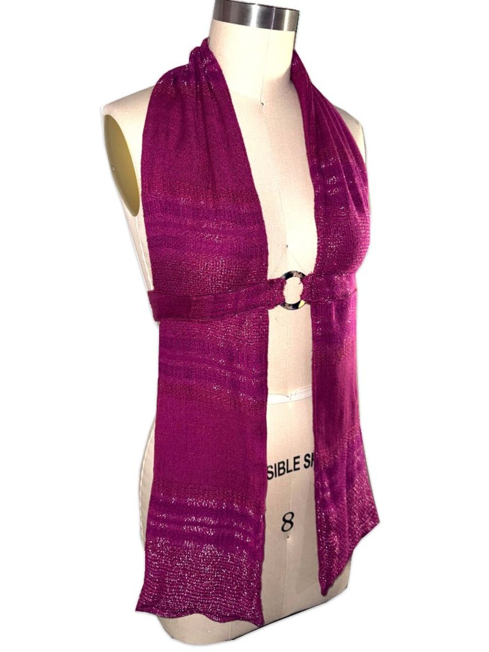 upcycled magenta scarf halter top ♡